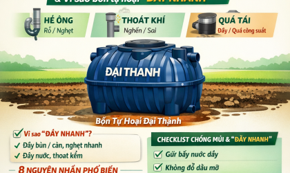 Bồn tự hoại có mùi: xử lý theo từng nguyên nhân (ống, thoát khí, quá tải)