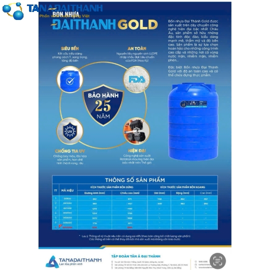 Bồn Nhựa Đại Thành Gold